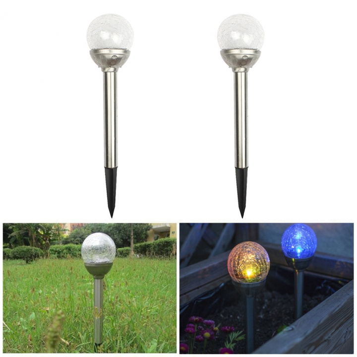 Solar Light Insertion Crack Lamp Lawn lights Led Colorful Glass Ball lights