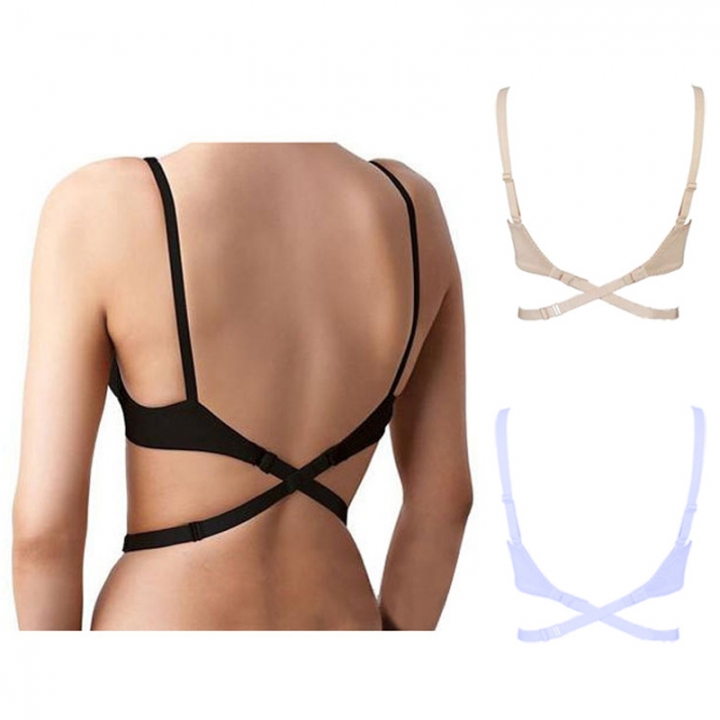 2set Women's Adjustable Low Back Converter Bra Strap Extender Crisscross Underwear
