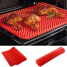 Pyramid Pan Non Stick Fat Reducing Silicone Bake Mat Oven Baking Tray Sheets