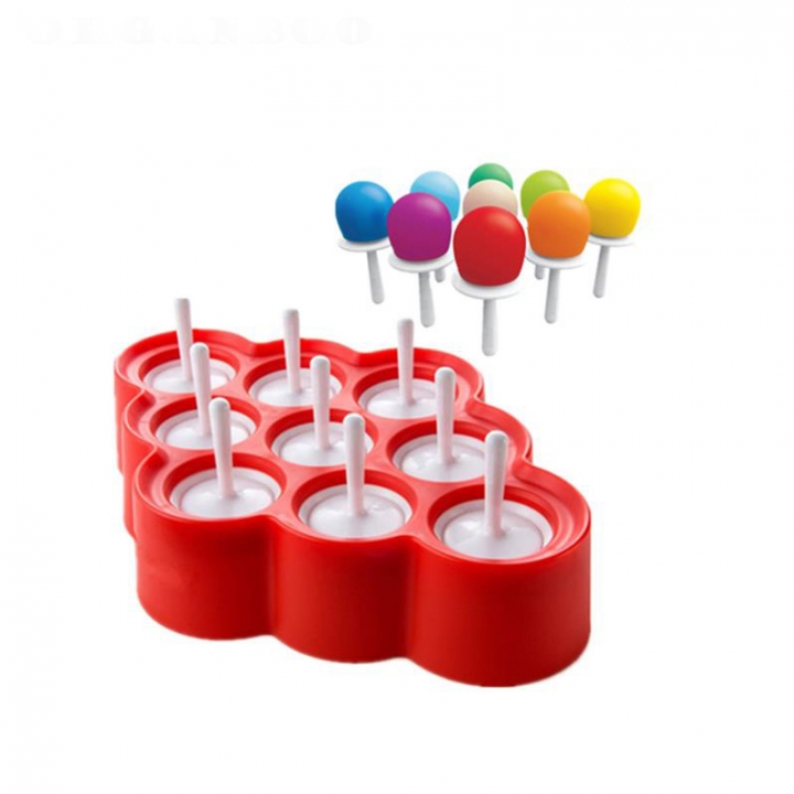 Silicone Mini Ice Pops Mold Ice Cream Ball Lolly Maker Popsicle Molds With