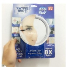 Swivel Brite Bathroom Makeup Mirror with LED lights 8 Times Magnified Beauty Mirror Sucker