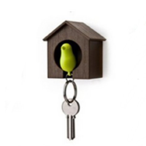Cute Whistle Bird House Couple keychains Wall Mount Hook Plastic Sparrow Key Holder for the keys