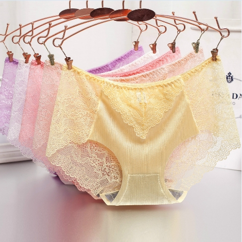 Lace Brushed No Trace Ms Underwear Sexy Breathable Middle Waist One Piece Underwear