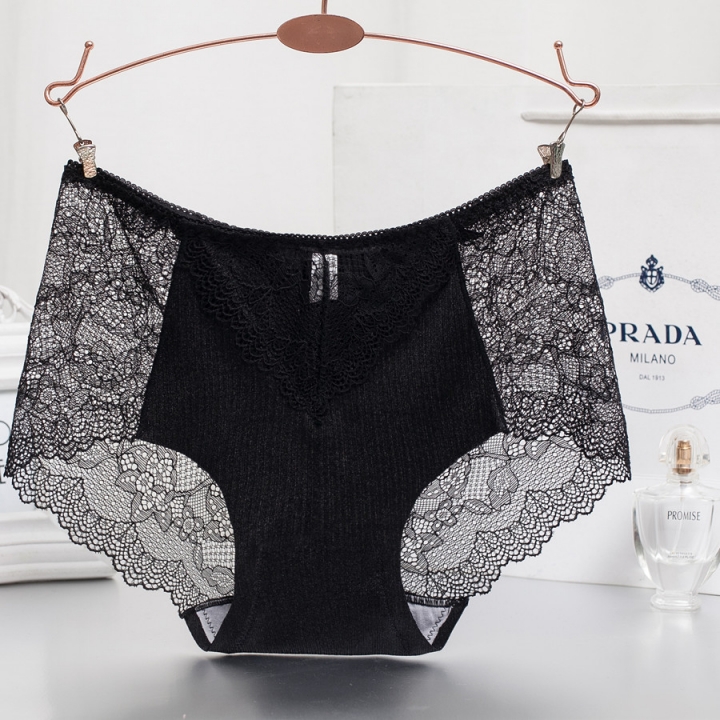 Lace Brushed No Trace Ms Underwear Sexy Breathable Middle Waist One Piece Underwear