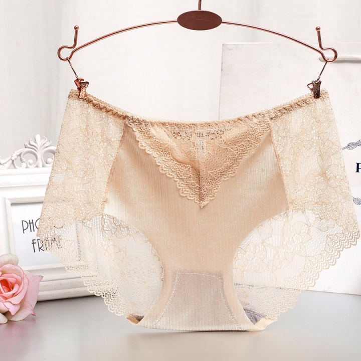 Lace Brushed No Trace Ms Underwear Sexy Breathable Middle Waist One Piece Underwear