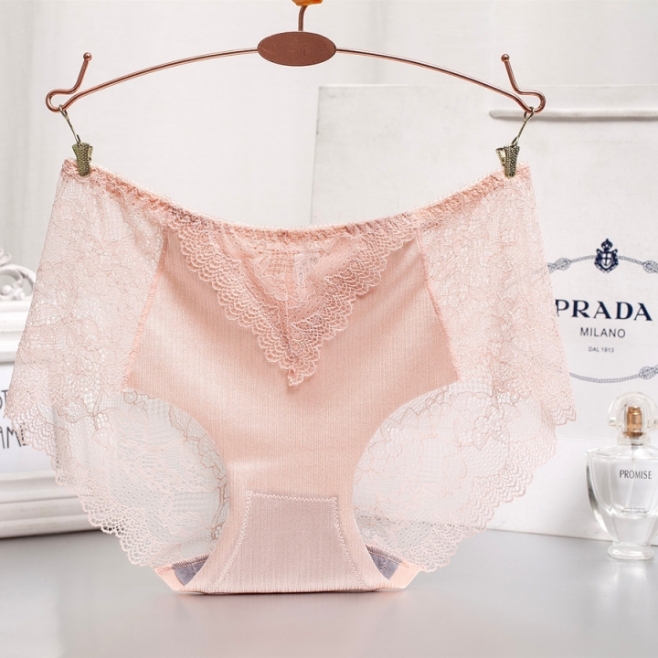 Lace Brushed No Trace Ms Underwear Sexy Breathable Middle Waist One Piece Underwear