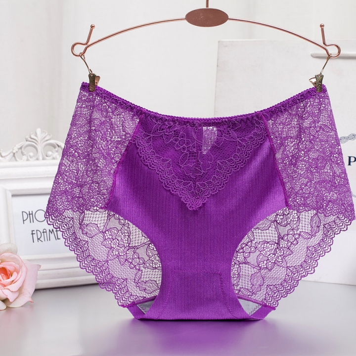 Lace Brushed No Trace Ms Underwear Sexy Breathable Middle Waist One Piece Underwear