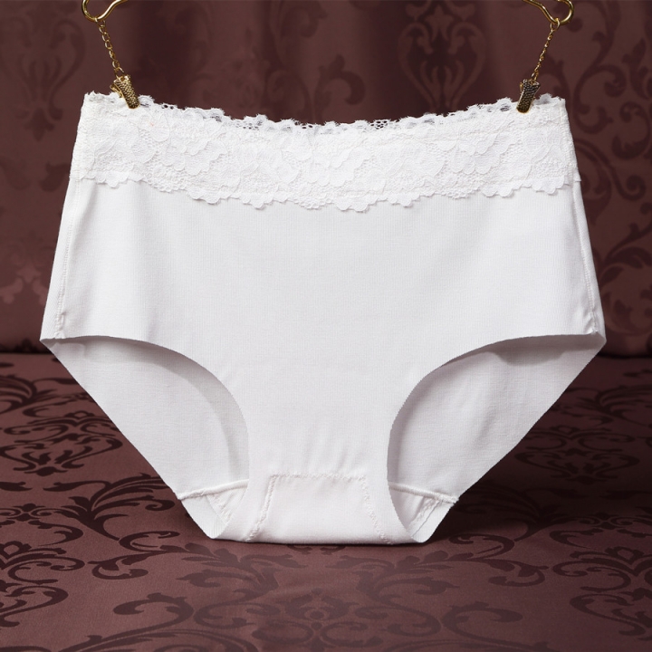 Double-sided Thread Cotton Ms Underwear No Trace High Waist Lace Bamboo fiber Triangular Underwear