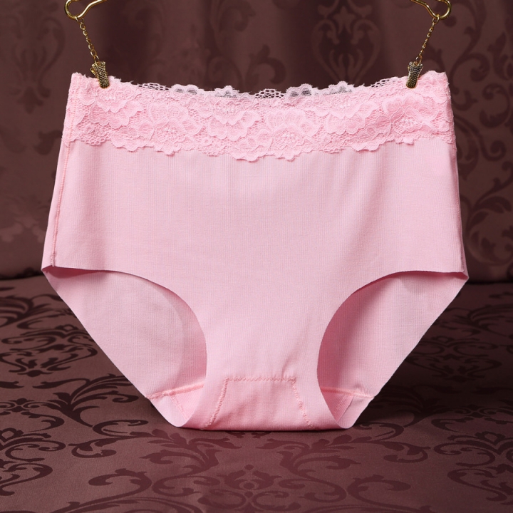 Double-sided Thread Cotton Ms Underwear No Trace High Waist Lace Bamboo fiber Triangular Underwear