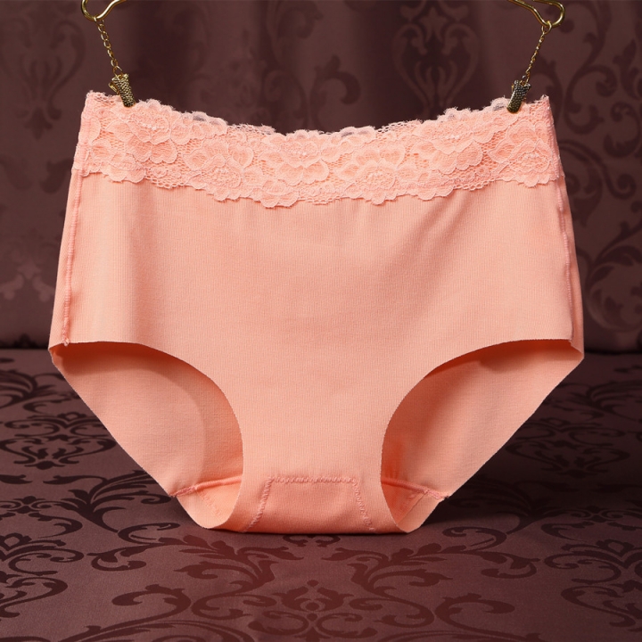 Double-sided Thread Cotton Ms Underwear No Trace High Waist Lace Bamboo fiber Triangular Underwear