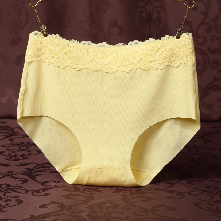 Double-sided Thread Cotton Ms Underwear No Trace High Waist Lace Bamboo fiber Triangular Underwear