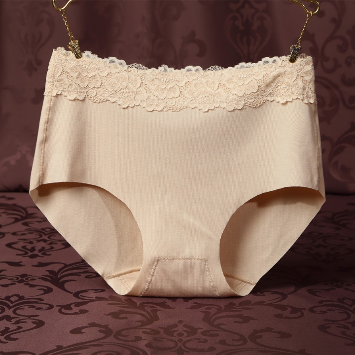 Double-sided Thread Cotton Ms Underwear No Trace High Waist Lace Bamboo fiber Triangular Underwear