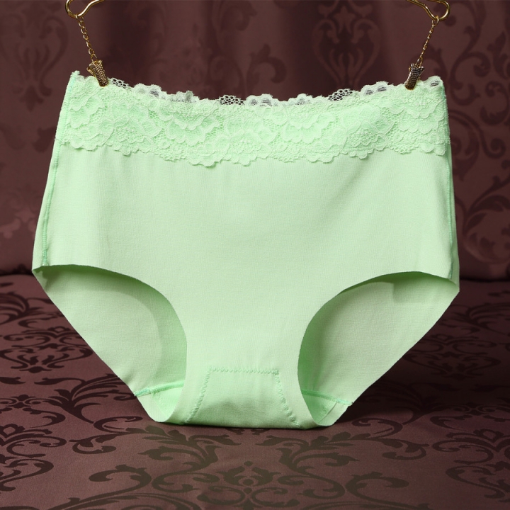 Double-sided Thread Cotton Ms Underwear No Trace High Waist Lace Bamboo fiber Triangular Underwear