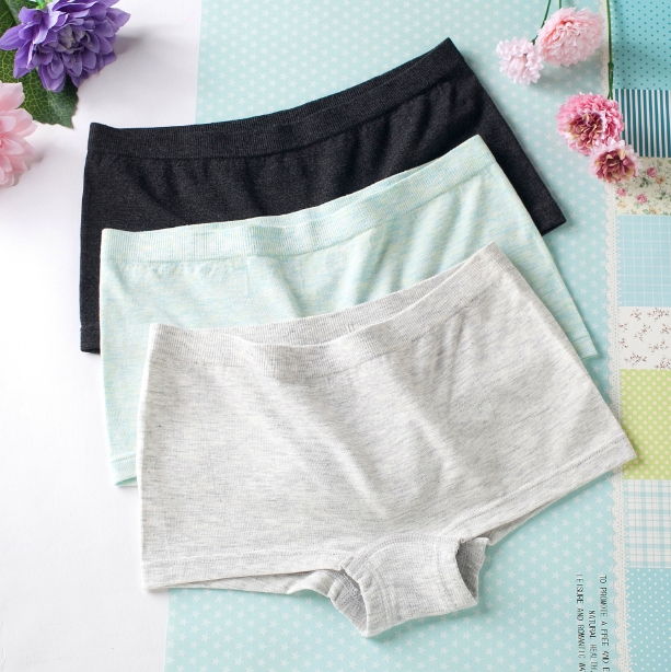 Seamless Flat Angle Underwear Colored Cotton Seamless No Trace Ms Cotton Middle Waist Underwear
