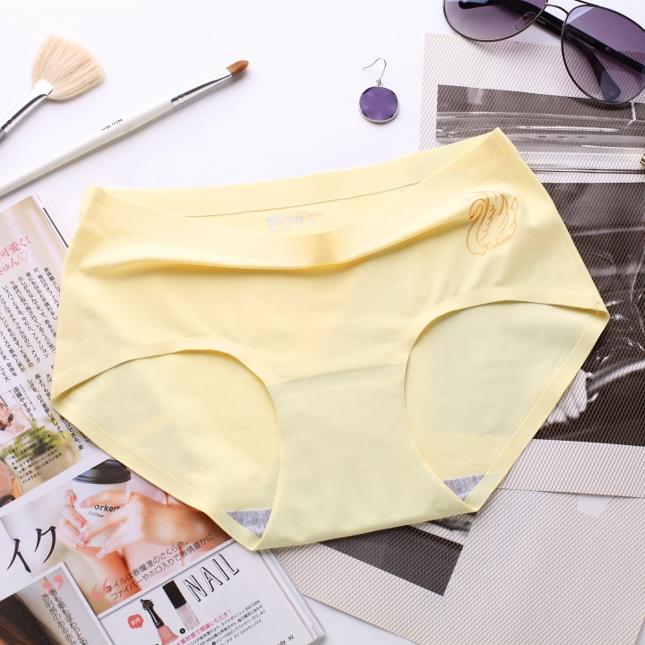 Ice silk Cartoon Printing One piece seamless No trace Ms Underwear High waist Cotton file Underwear