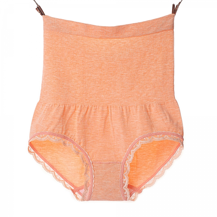 High Waist Abdomen Colored Cotton Seamless Underwear Lace High Waist Ms Underwear Cotton Department