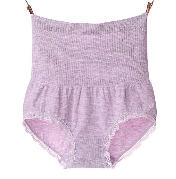 High Waist Abdomen Colored Cotton Seamless Underwear Lace High Waist Ms Underwear Cotton Department