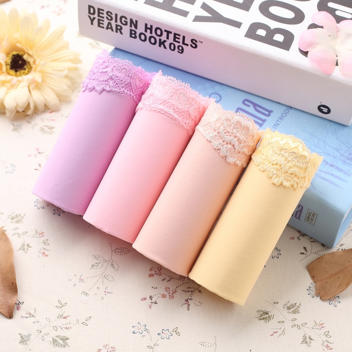 Ms 4 loading Ice silk No Trace Lace Underwear One Piece No Trace Ice Silk High Waist Underwear