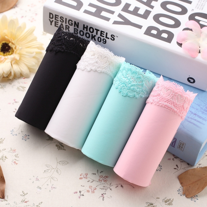 Ms 4 loading Ice silk No Trace Lace Underwear One Piece No Trace Ice Silk High Waist Underwear