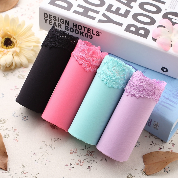 Ms 4 loading Ice silk No Trace Lace Underwear One Piece No Trace Ice Silk High Waist Underwear