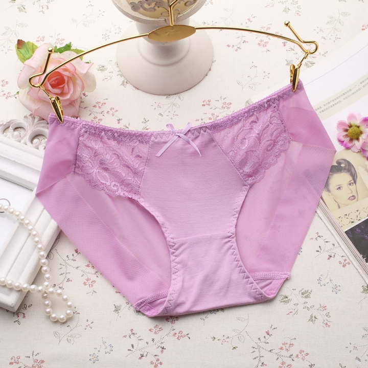 Ms Hollow Lace Briefs No Trace Sexy Anti-stripping Underwear Women's Low Waist Lace Underwear