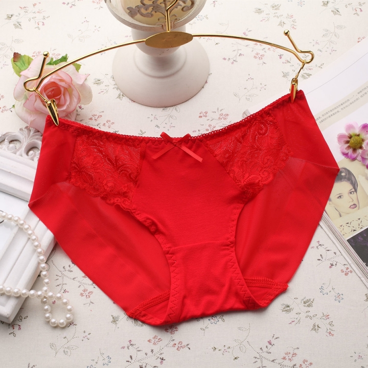 Ms Hollow Lace Briefs No Trace Sexy Anti-stripping Underwear Women's Low Waist Lace Underwear