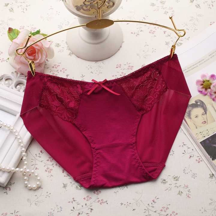 Ms Hollow Lace Briefs No Trace Sexy Anti-stripping Underwear Women's Low Waist Lace Underwear