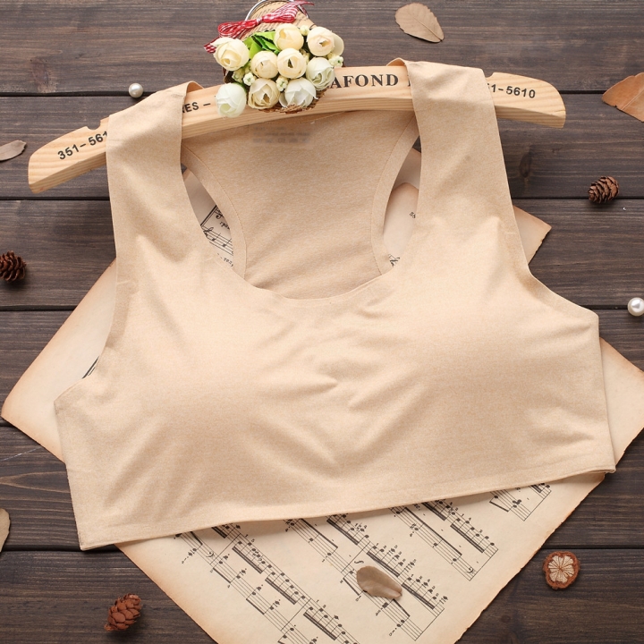 Ice silk One Piece Seamless Wrapped Chest Anti-lighting Bra Sweat Absorption  Beauty Back Underwear