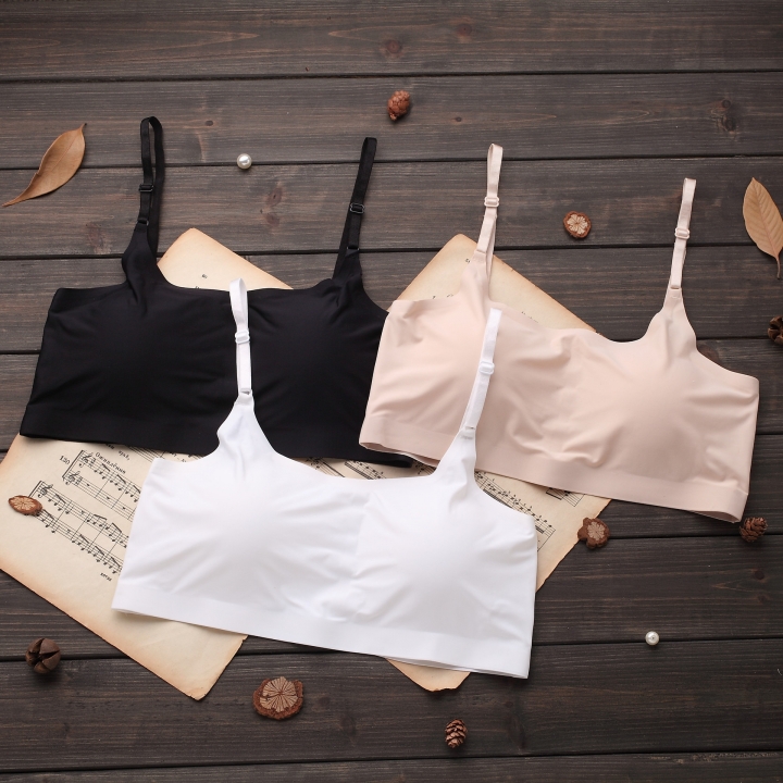 Wild Beauty Back Wrapped Chest No trace Seamless Ice Silk Underwear One Piece Sexy Backless Bra