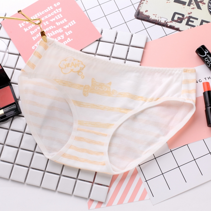 Cartoon Printing Cotton Cats Ms Underwear Cotton Low Waist Girl lovely Student Underwear