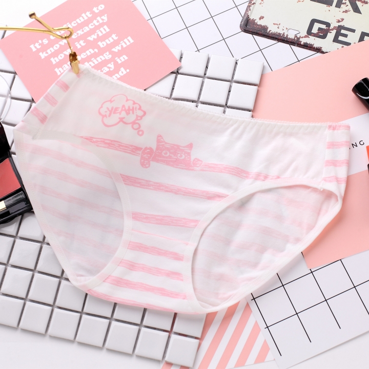 Cartoon Printing Cotton Cats Ms Underwear Cotton Low Waist Girl lovely Student Underwear