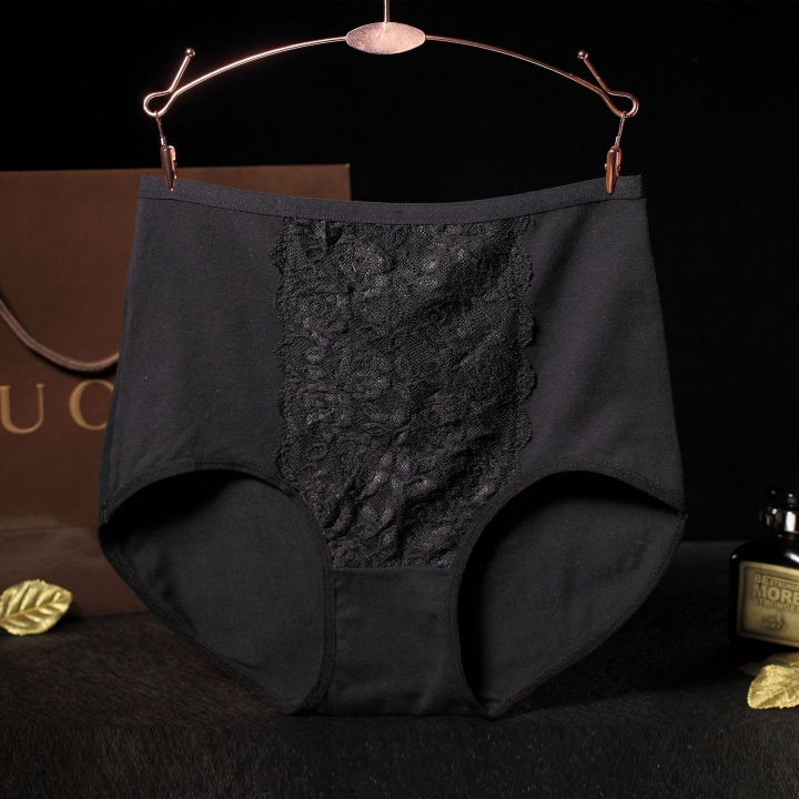 Ms Lace High Waist Cotton Underwear Jacquard Cotton Bamboo Fiber Underwear