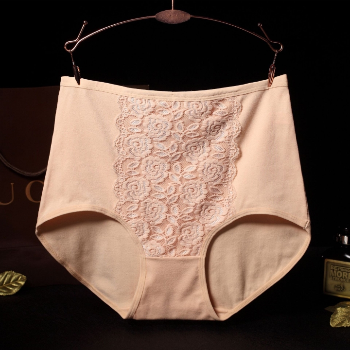 Ms Lace High Waist Cotton Underwear Jacquard Cotton Bamboo Fiber Underwear