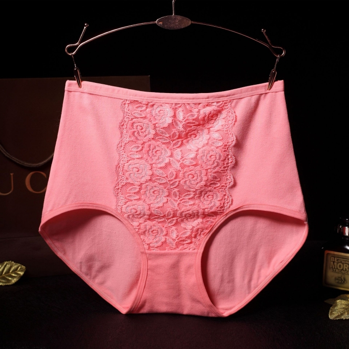 Ms Lace High Waist Cotton Underwear Jacquard Cotton Bamboo Fiber Underwear