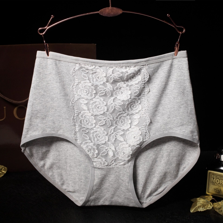 Ms Lace High Waist Cotton Underwear Jacquard Cotton Bamboo Fiber Underwear