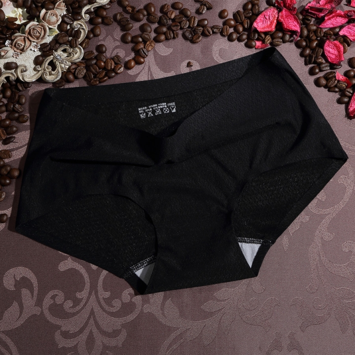 Ms Locking Seamless One Piece Underwear Pure Color Stripe No Trace Ice Silk Women's Underwear