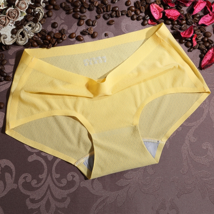 Ms Locking Seamless One Piece Underwear Pure Color Stripe No Trace Ice Silk Women's Underwear