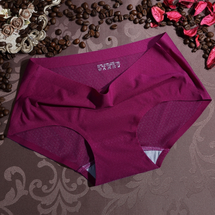 Ms Locking Seamless One Piece Underwear Pure Color Stripe No Trace Ice Silk Women's Underwear