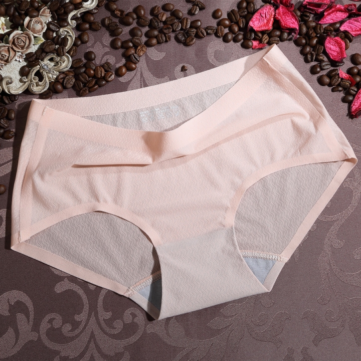 Ms Locking Seamless One Piece Underwear Pure Color Stripe No Trace Ice Silk Women's Underwear
