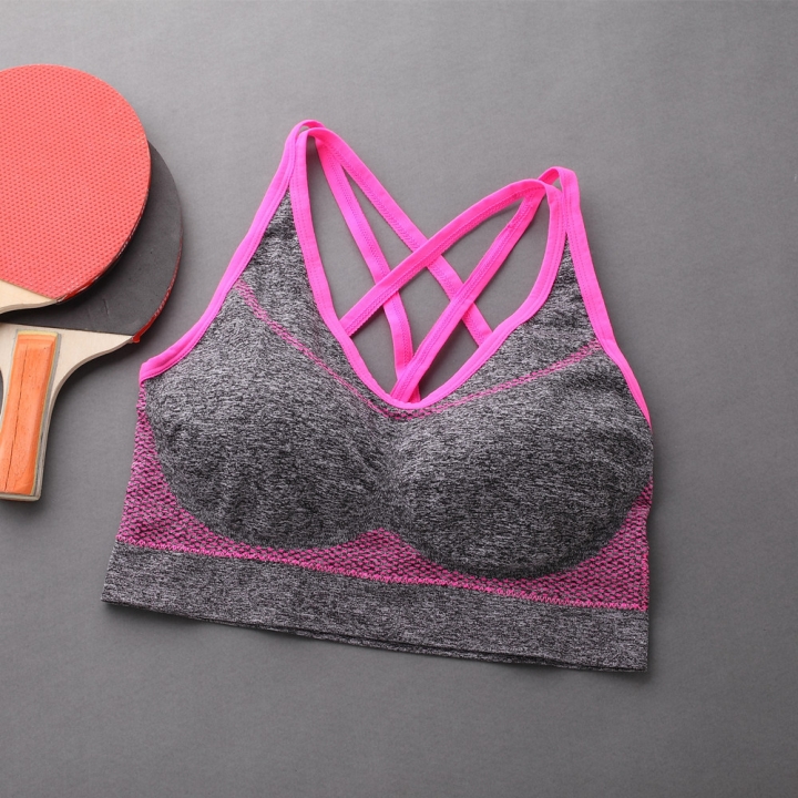 Ms Shockproof Fitness Run No Rims Vest With Chest Pad Breathable Yoga Movement Bra