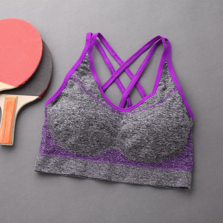 Ms Shockproof Fitness Run No Rims Vest With Chest Pad Breathable Yoga Movement Bra