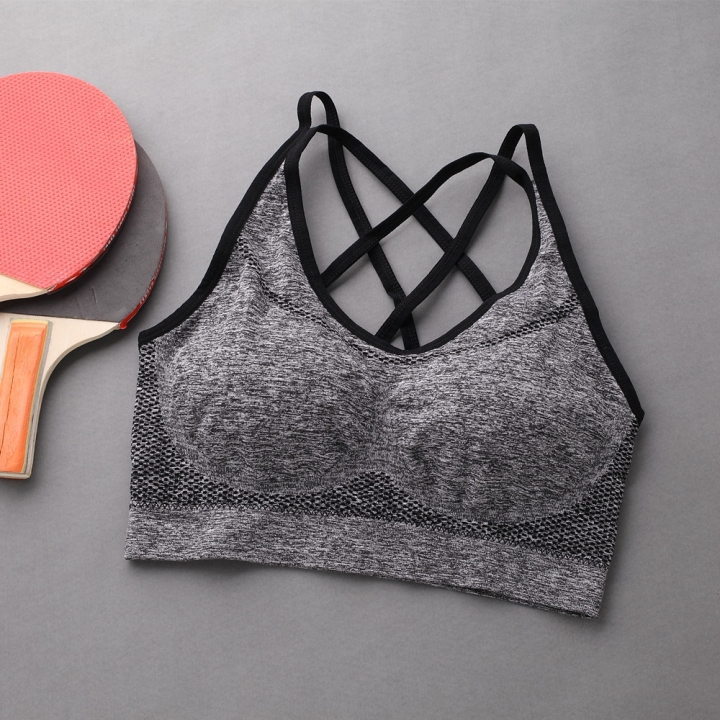 Ms Shockproof Fitness Run No Rims Vest With Chest Pad Breathable Yoga Movement Bra