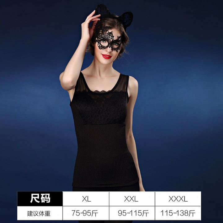 Keep Warm Vest Double Layer Plus Velvet Thicken Self-cultivation Round Neck Keep Warm Coat Underwear