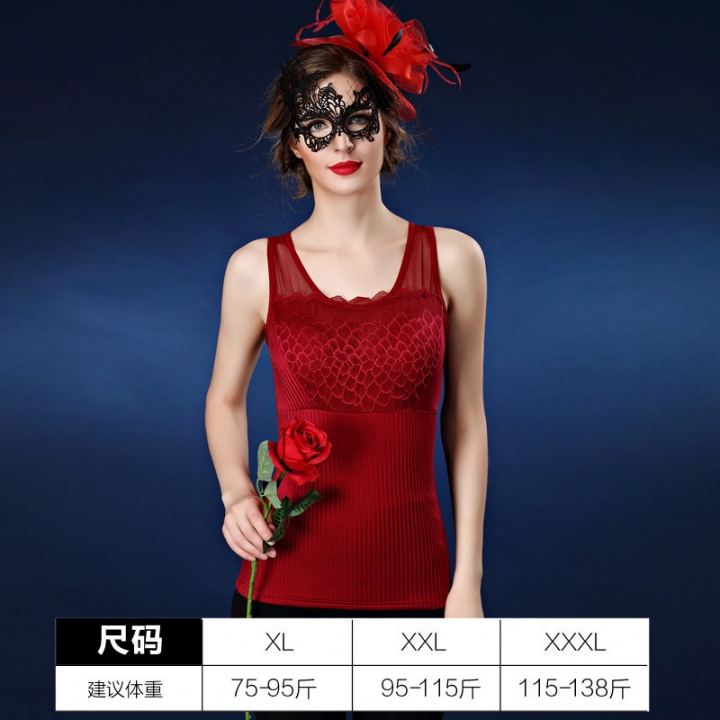 Keep Warm Vest Double Layer Plus Velvet Thicken Self-cultivation Round Neck Keep Warm Coat Underwear