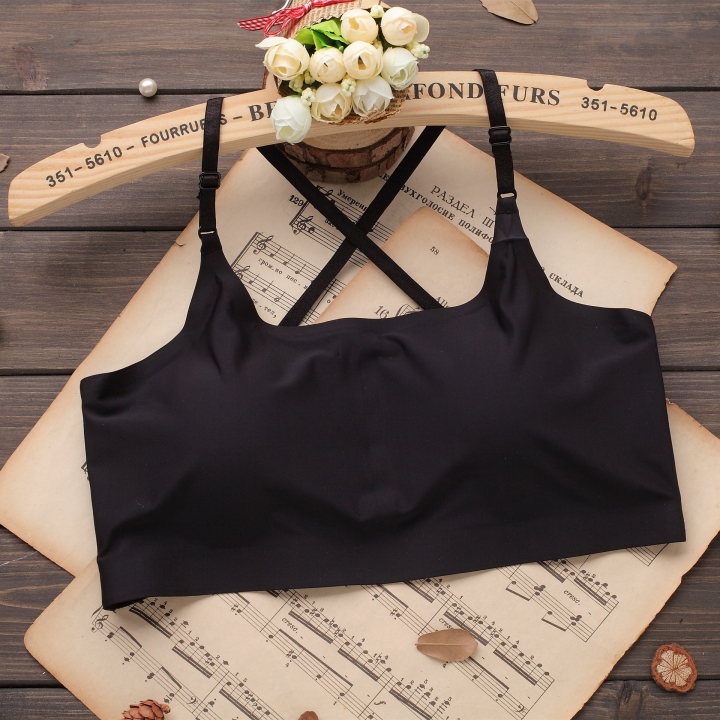 One Piece Bra Sexy Behind Hollow No Trace Wrapped Chest Ice Silk Beauty Back Seamless Wrapped Chest