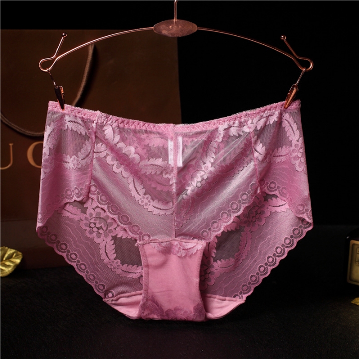 No Trace Lace Printing Underwear Jacquard Triangular Middle Waist Ms Bamboo Fiber Underwear