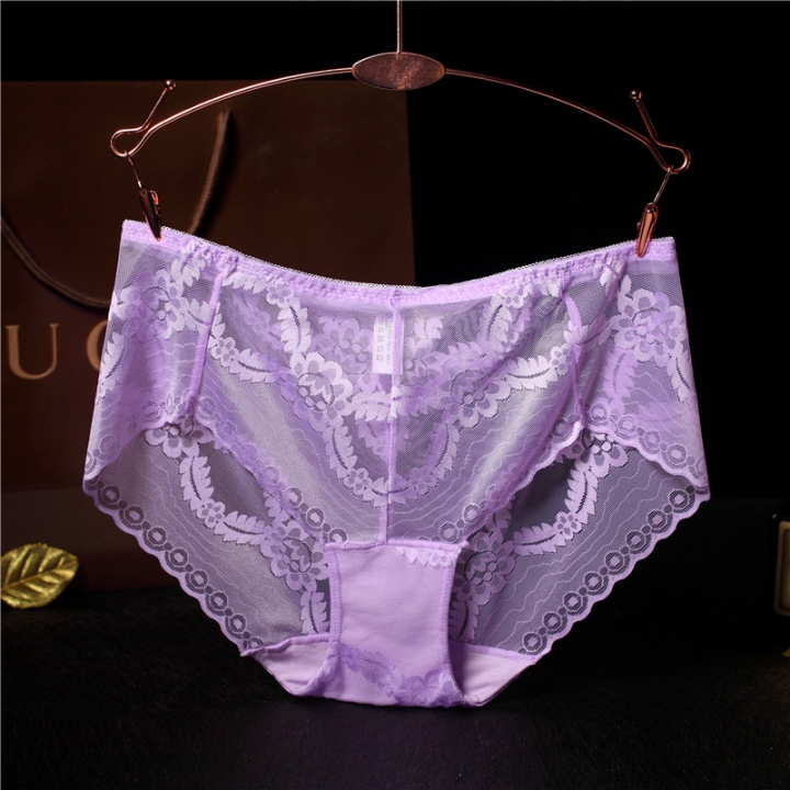 No Trace Lace Printing Underwear Jacquard Triangular Middle Waist Ms Bamboo Fiber Underwear