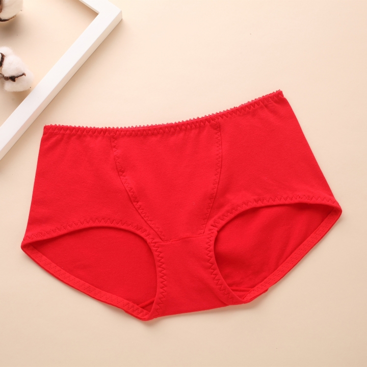 Ms Middle Waist Deep V Triangular No Trace Underwear Cotton Pure color Underwear