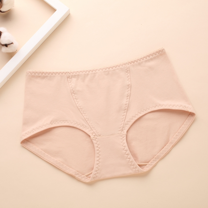 Ms Middle Waist Deep V Triangular No Trace Underwear Cotton Pure color Underwear