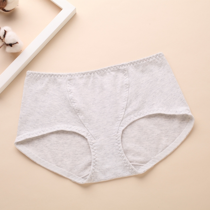 Ms Middle Waist Deep V Triangular No Trace Underwear Cotton Pure color Underwear